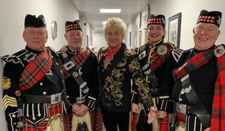 Bagpiper Tony was booked with his pipe band to perform on Rod Stewart's 2019 stadium tour!